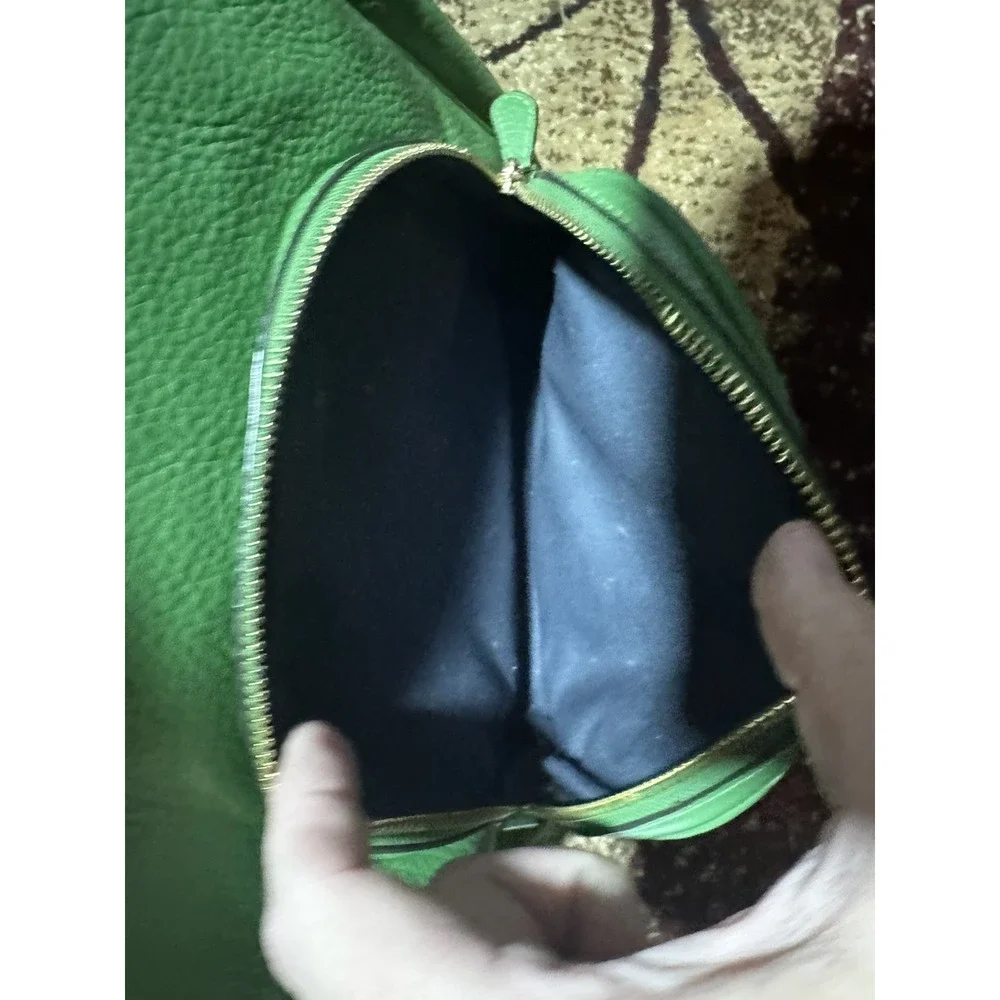 AUTHENTIC Coach Court Backpack Green Pebbled Leather Women's Medium Bag